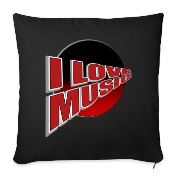 I love music - do you? - Sofa pillowcase 17,3'' x 17,3'' (45 x 45 cm) - black - Front