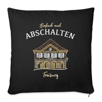 Fribourg, Münsterplatz, Alte Wache - Housse de coussin décorative 45 x 45 cm - noir - Devant