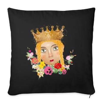 The Beautiful Princess as Puppets Theater Portrait - Sofa pillowcase 17,3'' x 17,3'' (45 x 45 cm) - black - Front