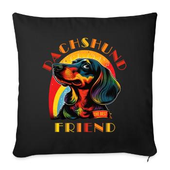 Dachshund The Best Friend - Sofa pillowcase 17,3'' x 17,3'' (45 x 45 cm) - black - Front