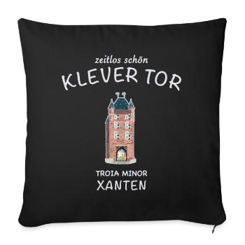Xanten, Klever Tor, Sehenswürdigkeit - Sofakissenbezug 45 x 45 cm - Schwarz - Vorne