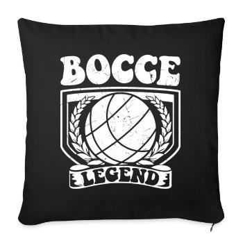 La légende de la pétanque dit la balle de pétanque avec Jack Bocci - Housse de coussin décorative 45 x 45 cm - noir - Devant