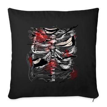Wounds on the body, Skeleton - Ribcage - Sofakissenbezug 45 x 45 cm - Schwarz - Vorne