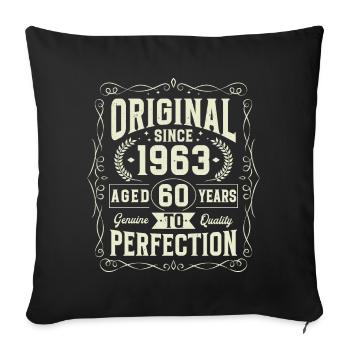 Original since 1963 60th Anniversary - Sofa pillowcase 17,3'' x 17,3'' (45 x 45 cm) - black - Front
