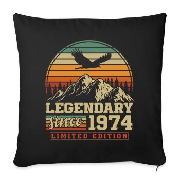 Legendary since 1974 Vintage Vintage Birthday - Sofa pillowcase 17,3'' x 17,3'' (45 x 45 cm) - black - Front
