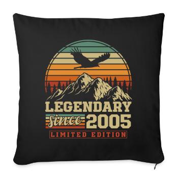 Légendaire depuis 2005 Vintage Vintage Anniversaire - Housse de coussin décorative 45 x 45 cm - noir - Devant