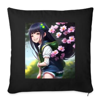 Anime Cutie - Sofakissenbezug 45 x 45 cm - Schwarz - Vorne