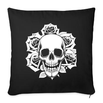 Horror Schädel Schädel Kunst Schädel Gothic Heavy Metal - Sofakissenbezug 45 x 45 cm - Schwarz - Vorne