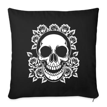 Horreur Crâne Crâne Art Crâne Gothique Heavy Metal - Housse de coussin décorative 45 x 45 cm - noir - Devant