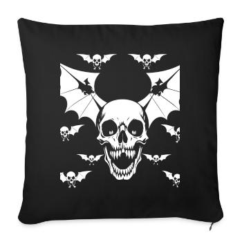 Horreur Crâne Crâne Art Crâne Gothique Heavy Metal - Housse de coussin décorative 45 x 45 cm - noir - Devant