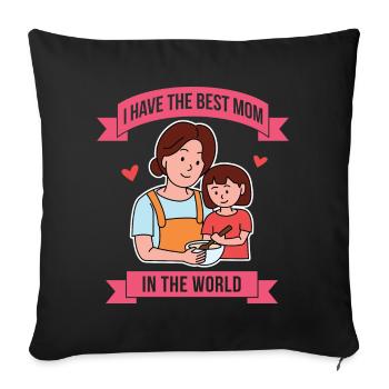 Mother's Day Best Mom Design - Sofa pillowcase 17,3'' x 17,3'' (45 x 45 cm) - black - Front