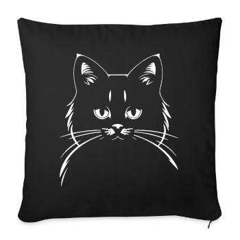 Drôle Chat Silhouette Effronté Fun Chats - Housse de coussin décorative 45 x 45 cm - noir - Devant