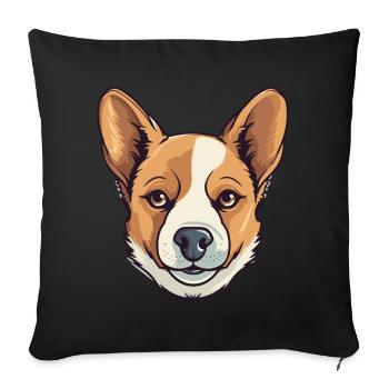 Cute dog design for dog owners - Sofa pillowcase 17,3'' x 17,3'' (45 x 45 cm) - black - Front