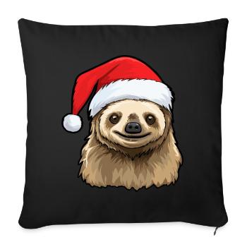 Faultier Weihnachten Winter Faultiere Tiere - Sofakissenbezug 45 x 45 cm - Schwarz - Vorne