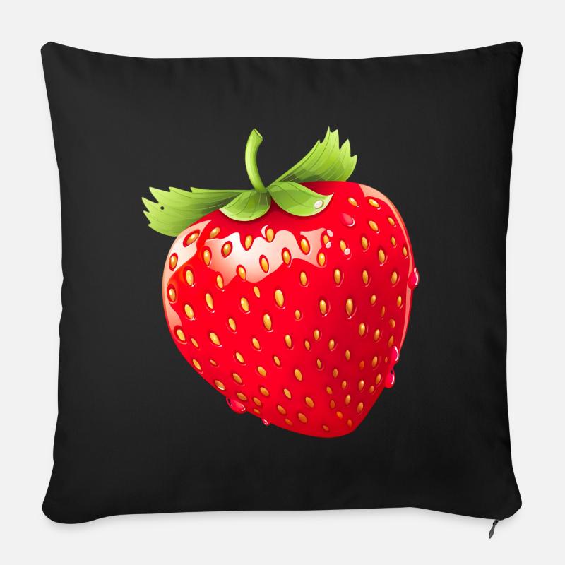 Erdbeere Erdbeeren für einen Erdbeer Liebhaber - Sofakissenbezug 45 x 45 cm - Schwarz