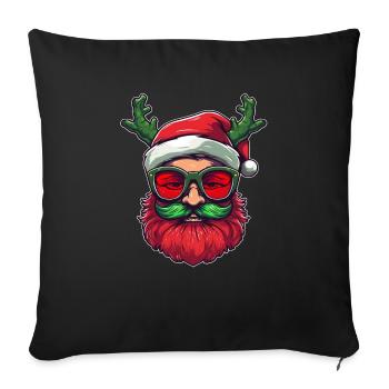Ugly Christmas Santa Clause Logo Design - Sofa pillowcase 17,3'' x 17,3'' (45 x 45 cm) - black - Front