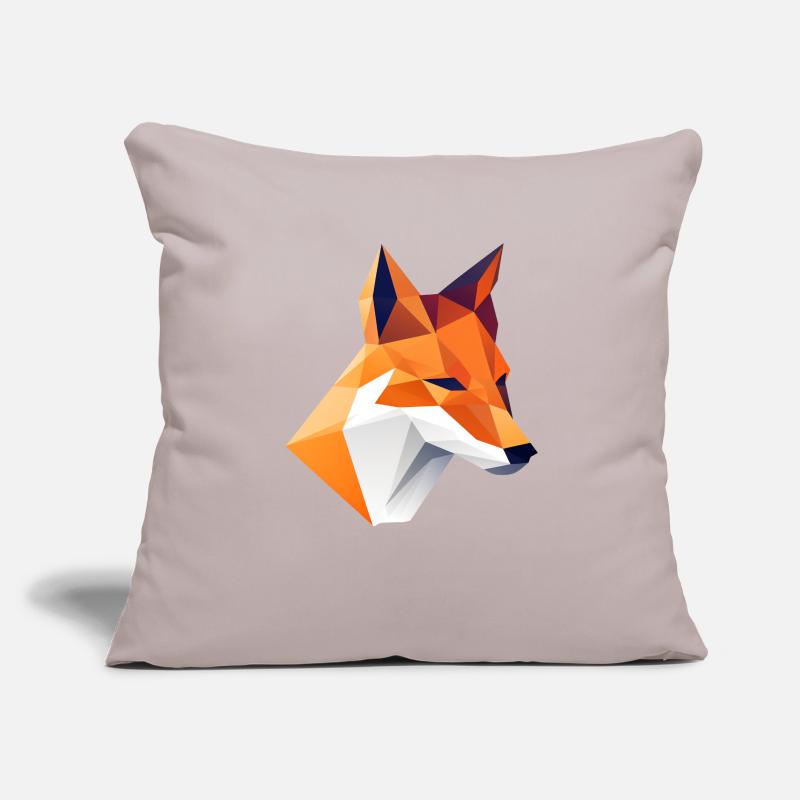Fox Head Low Poly Logo Design Housse de coussin décorative 45 x 45 cm