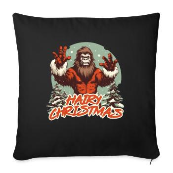 Drôle de gros pied poilu Noël - Housse de coussin décorative 45 x 45 cm - noir - Devant