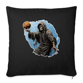 Basketball spielendes Skelett Halloween Design - Sofakissenbezug 45 x 45 cm - Schwarz - Vorne