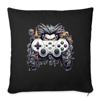 Funny Halloween Cartoon Gaming Controller Zombie - Sofakissenbezug 45 x 45 cm - Schwarz - Vorne
