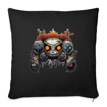 Funny Halloween Cartoon Gaming Controller Mumie - Sofakissenbezug 45 x 45 cm - Schwarz - Vorne