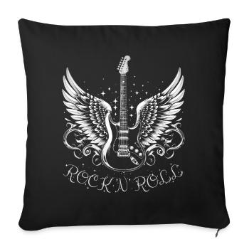Rock 'n' Roll Guitar - Housse de coussin décorative 45 x 45 cm - noir - Devant
