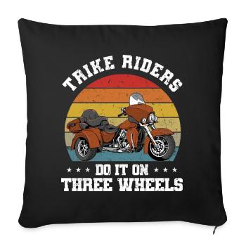 Trike Motorrad Motorradfahrer Triker Trikes Biker - Sofakissenbezug 45 x 45 cm - Schwarz - Vorne