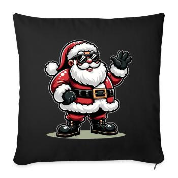 Santa Claus with Sunglasses Xmas Costume - Sofa pillowcase 17,3'' x 17,3'' (45 x 45 cm) - black - Front