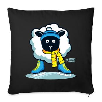 Ewe like Skating? - Sofa pillowcase 17,3'' x 17,3'' (45 x 45 cm) - black - Front