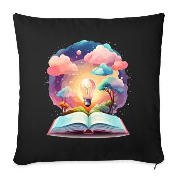 Enchanting Books Worlds - Sofa pillowcase 17,3'' x 17,3'' (45 x 45 cm) - black - Front