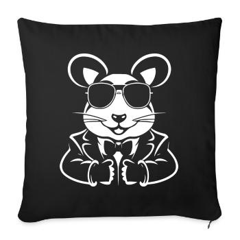 Funny Fancy Rats with Sunglasses Pet Rat - Sofa pillowcase 17,3'' x 17,3'' (45 x 45 cm) - black - Front