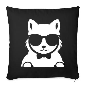 Funny Squirrel Wearing Sunglasses Squirrels - Sofa pillowcase 17,3'' x 17,3'' (45 x 45 cm) - black - Front