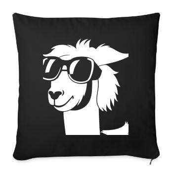 Funny Alpaca Wearing Sunglasses Cool Alpacas - Sofa pillowcase 17,3'' x 17,3'' (45 x 45 cm) - black - Front