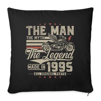 1995 Man Myth Legend Motorcycle Biker - Sofa pillowcase 17,3'' x 17,3'' (45 x 45 cm) - black - Front