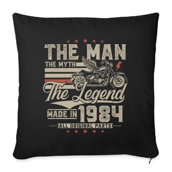 1984 Man Myth Legend Motorcycle Biker - Sofa pillowcase 17,3'' x 17,3'' (45 x 45 cm) - black - Front