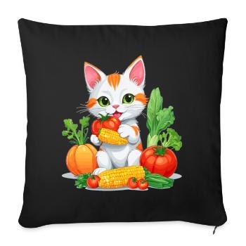 Chat Bio - Housse de coussin décorative 45 x 45 cm - noir - Devant