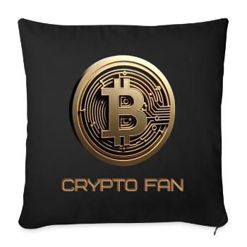 Cryptomonnaie Bitcoin 3D - Housse de coussin décorative 45 x 45 cm - noir - Devant