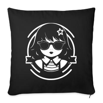 Cute Anime Girl Gothic Manga Fairytale Sunglasses - Sofa pillowcase 17,3'' x 17,3'' (45 x 45 cm) - black - Front