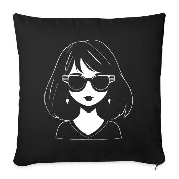 Cute Anime Girl Gothic Manga Fairytale Sunglasses - Sofa pillowcase 17,3'' x 17,3'' (45 x 45 cm) - black - Front