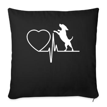 Dog Heartbeat - Sofa pillowcase 17,3'' x 17,3'' (45 x 45 cm) - black - Front