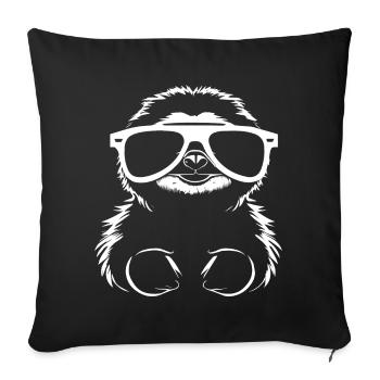 Sloths Anime Sloth Manga Sloth Sunglasses - Sofa pillowcase 17,3'' x 17,3'' (45 x 45 cm) - black - Front