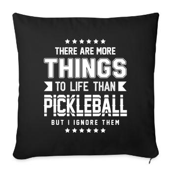 Le pickleball - Housse de coussin décorative 45 x 45 cm - noir - Devant