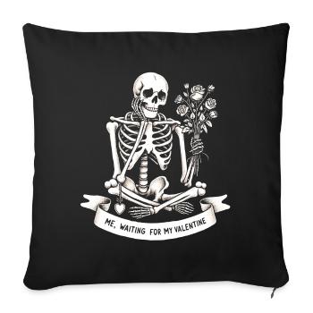 Moi en attente de ma Saint-Valentin - Célibataire, Saint-Valentin - Housse de coussin décorative 45 x 45 cm - noir - Devant