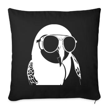 Lustiger Vogel mit Sonnenbrille Cool Bourke's Parak - Sofakissenbezug 45 x 45 cm - Schwarz - Vorne