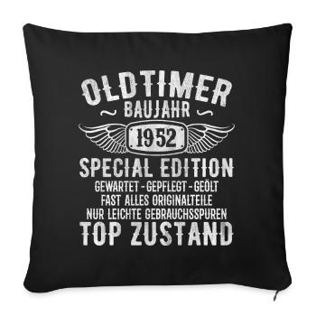 1952 Jahrgang Geburtstag Vintage Retro Geschenk - Sofakissenbezug 45 x 45 cm - Schwarz - Vorne