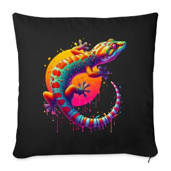 Gecko - Sofa pillowcase 17,3'' x 17,3'' (45 x 45 cm) - black - Front