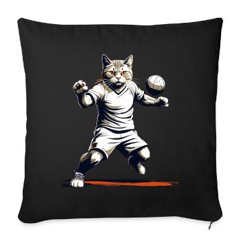 Cool Handball Cat Look Streetwear Iconique - Housse de coussin décorative 45 x 45 cm - noir - Devant