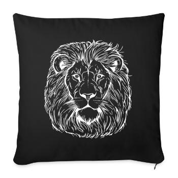 Lion Portrait - Sofa pillowcase 17,3'' x 17,3'' (45 x 45 cm) - black - Front