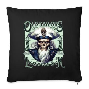 Sailor Skull Skull Captain Ahoy Ship - Sofa pillowcase 17,3'' x 17,3'' (45 x 45 cm) - black - Front