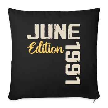 Né(e) en Juin 1991 Cadeau Juin 1991 Anniversaire - Housse de coussin décorative 45 x 45 cm - noir - Devant